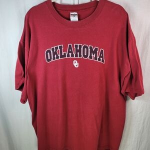 Jerzees Mens_Oklahoma Shortsleeve Tee Shirt Size 2X In Crimnson